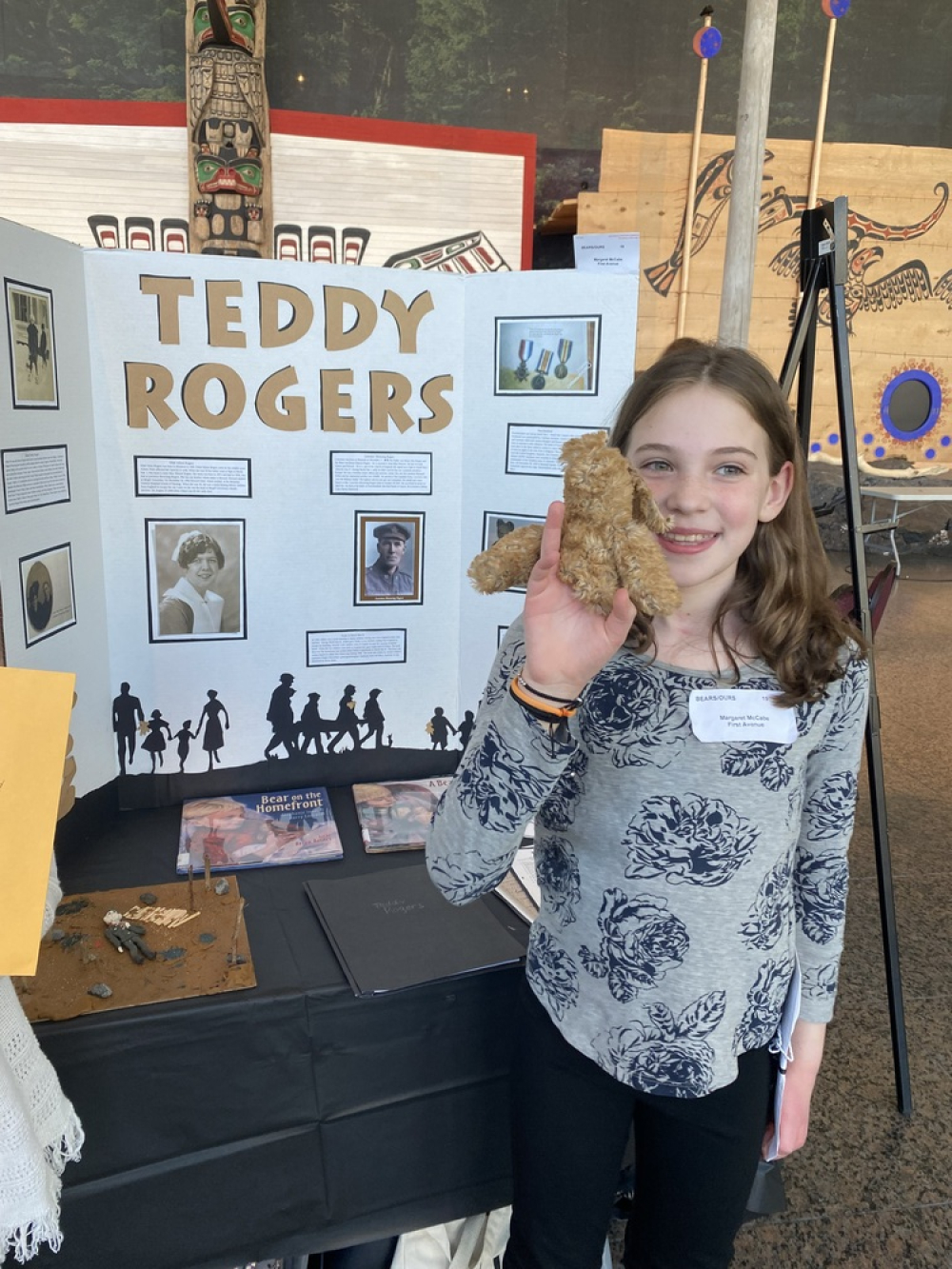 Author with their Teddy Rogers project display at the 2024 Ottawa Regional Heritage Fair.